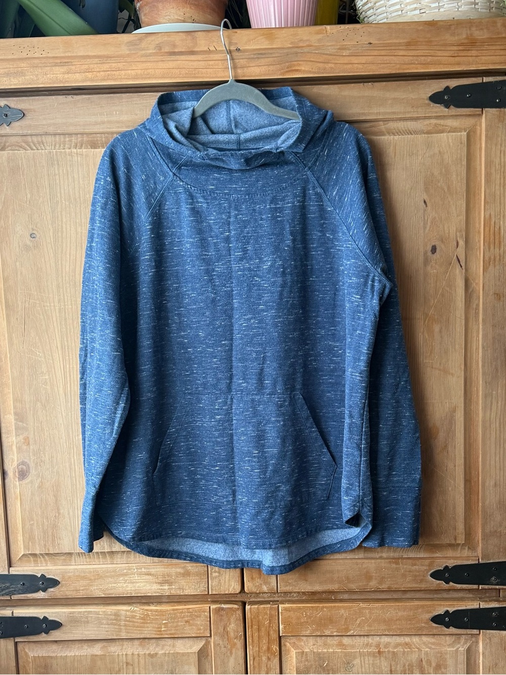 Athletic Works Blue Speckled Turtleneck Sweatshirt